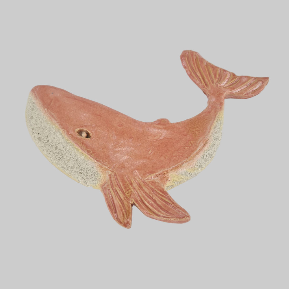 Keramik ophæng - Lyserød hval