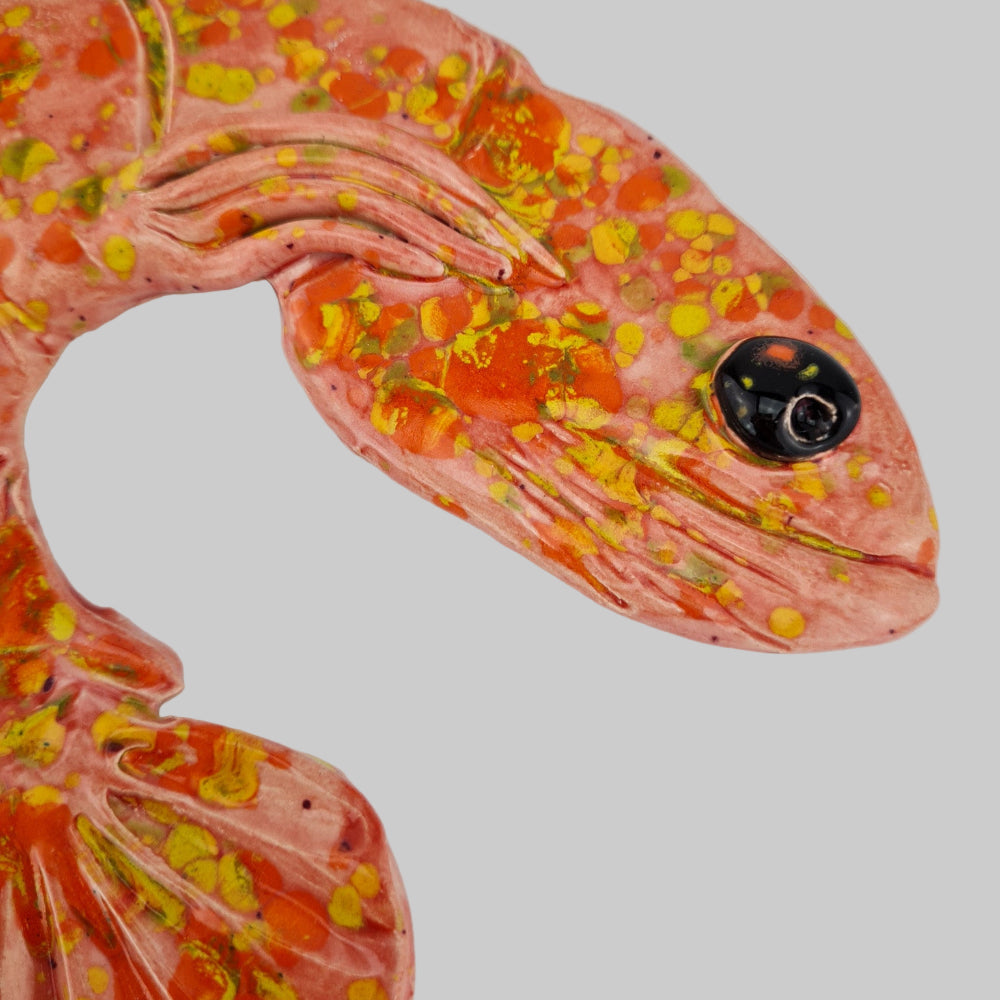 Keramisk fiske ophæng - Pinkr/orange reje