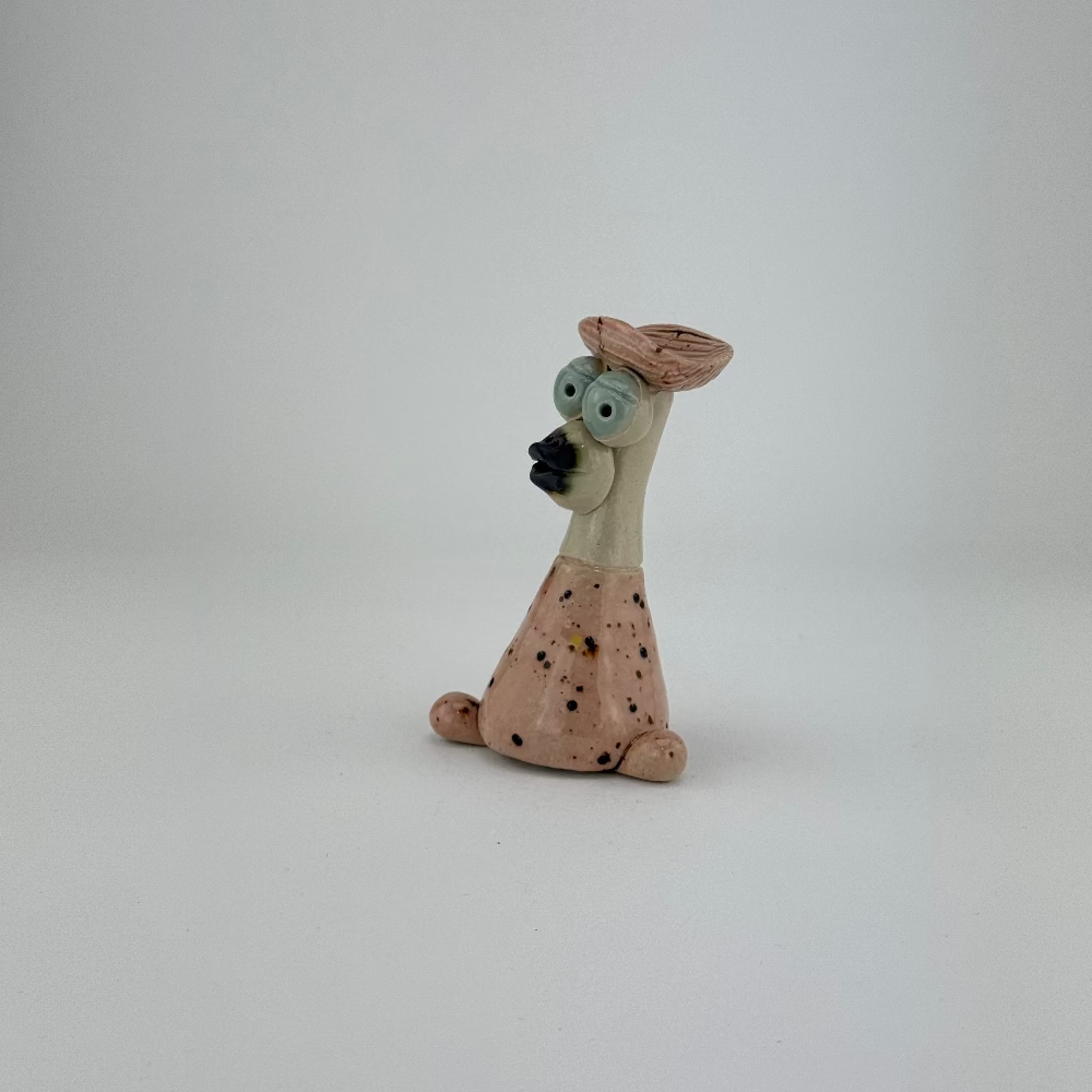 Keramik figur - fugl med prikker