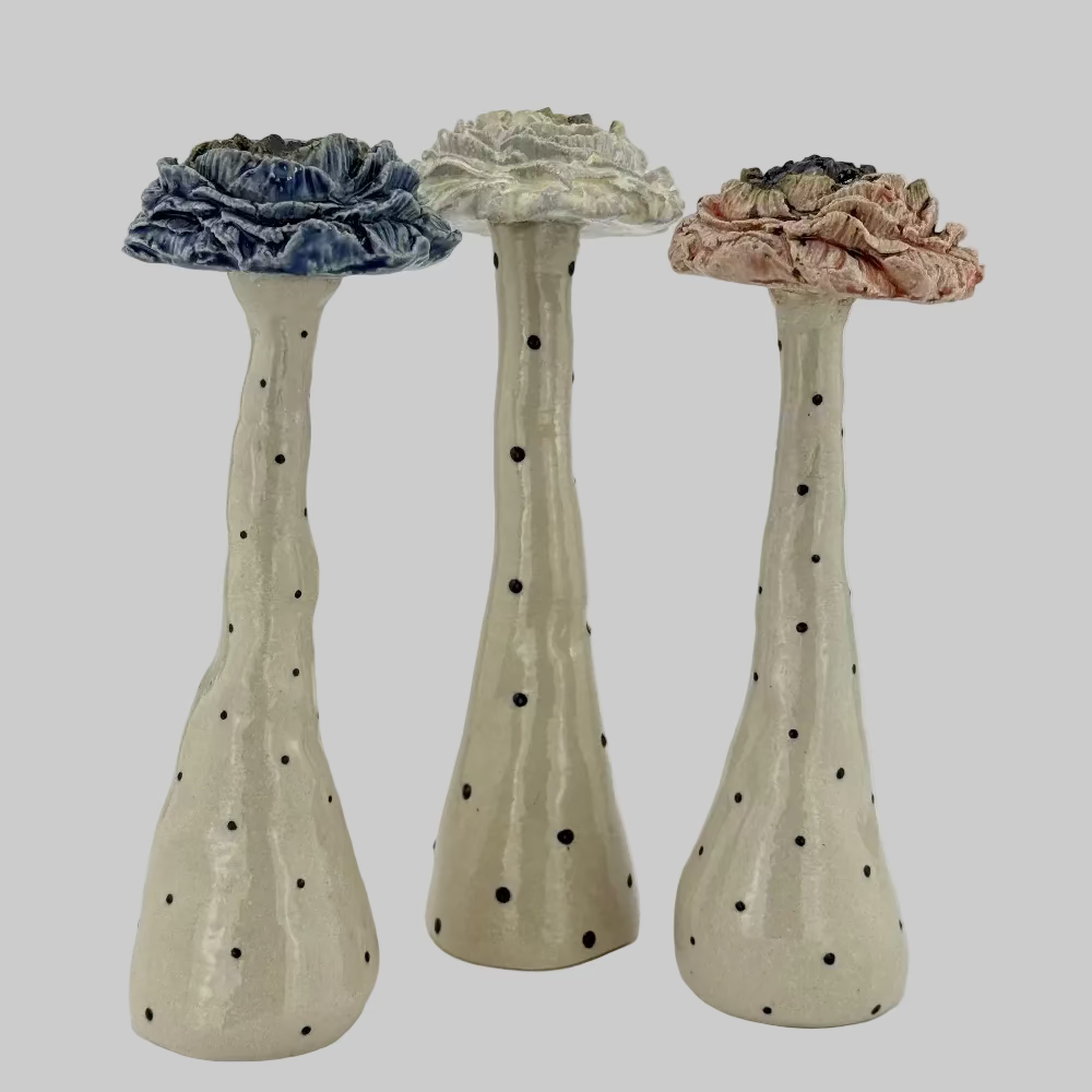 Keramik håndlavet - keramikblomster - Blomster i flere farver - dansk design