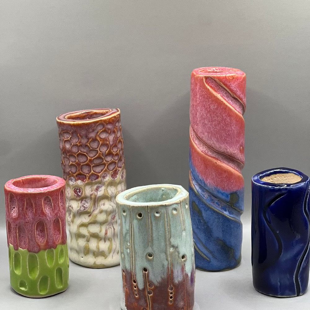 Lysestage / Vase / Mørkeblå