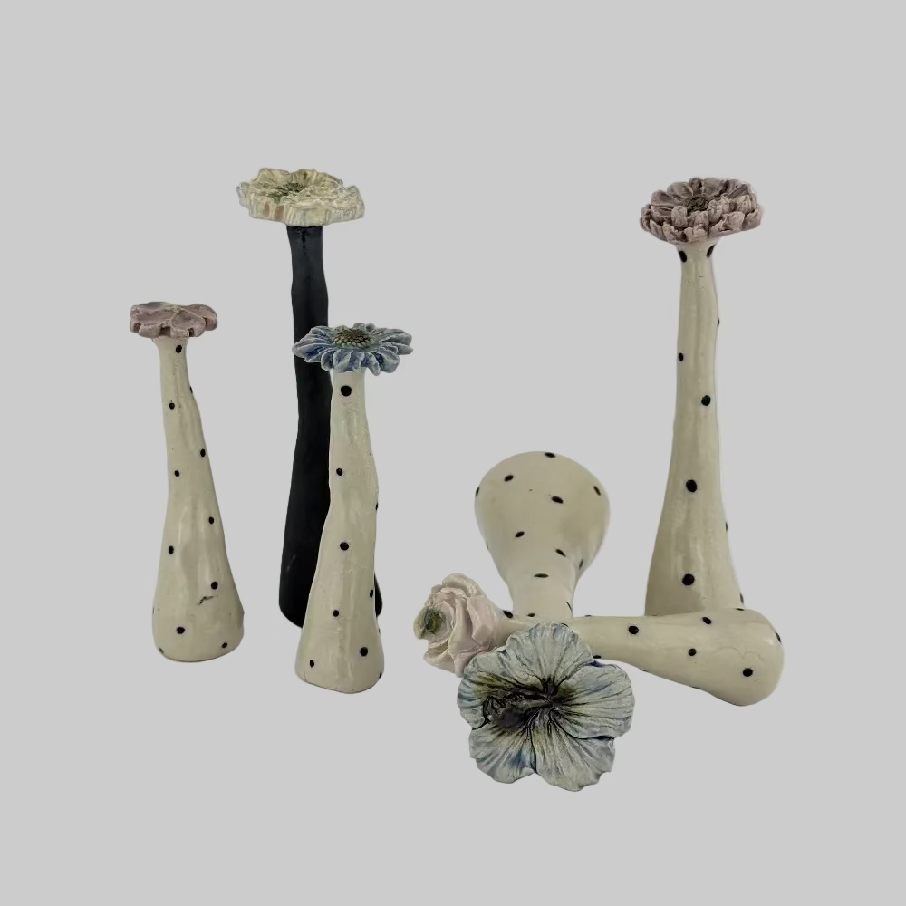 Unika keramik blomster / Keramiske blomster i flere farver