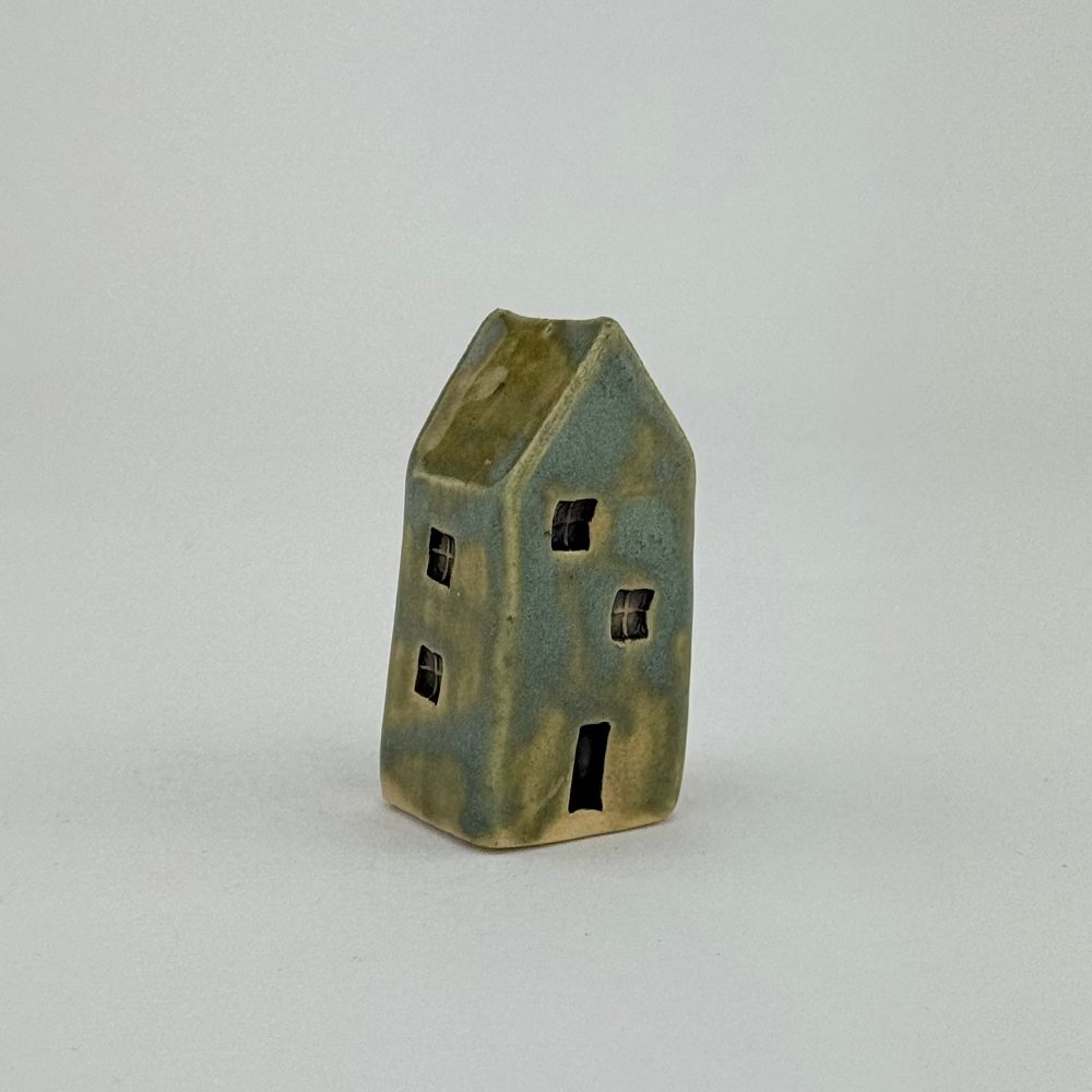 keramik hus antik grøn, håndlavet keramik