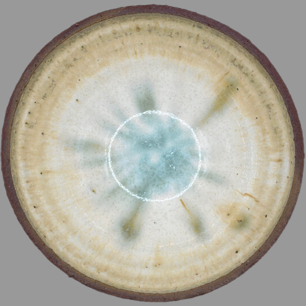 Skål / Keramik / Brun & Grøn. - Skål i keramik oppefra.