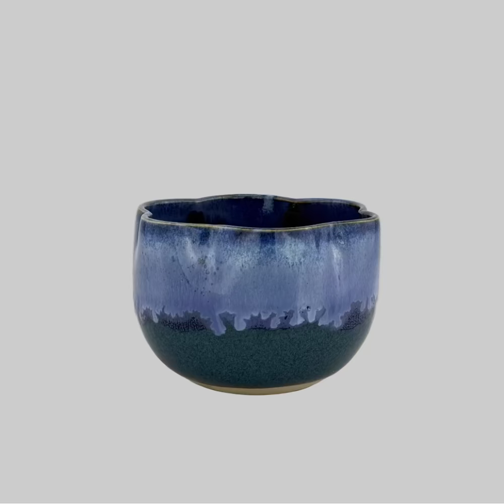 Skål / Blomst / Blå / Lille