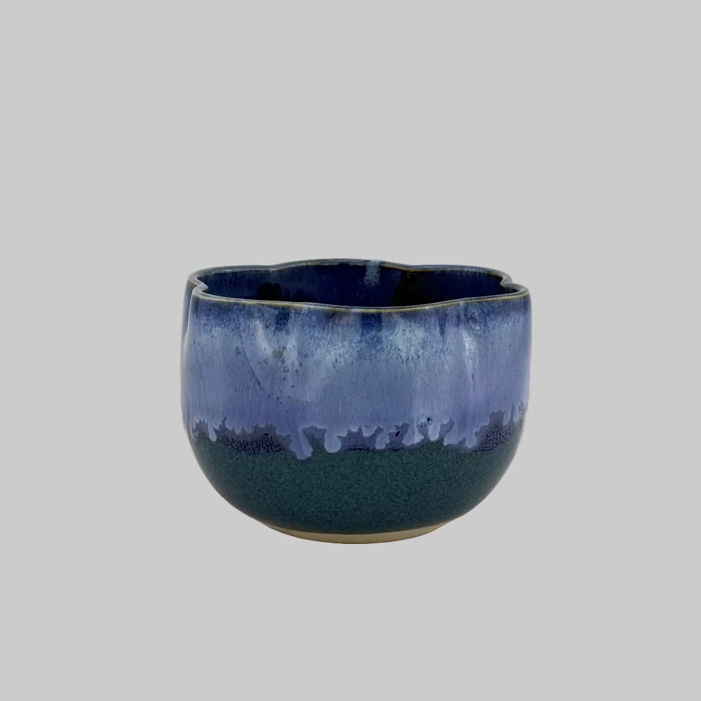 Skål / Blomst / Blå / Lille