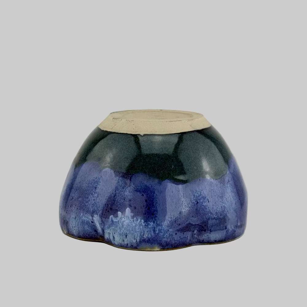 Skål / Blomst / Blå / Stor