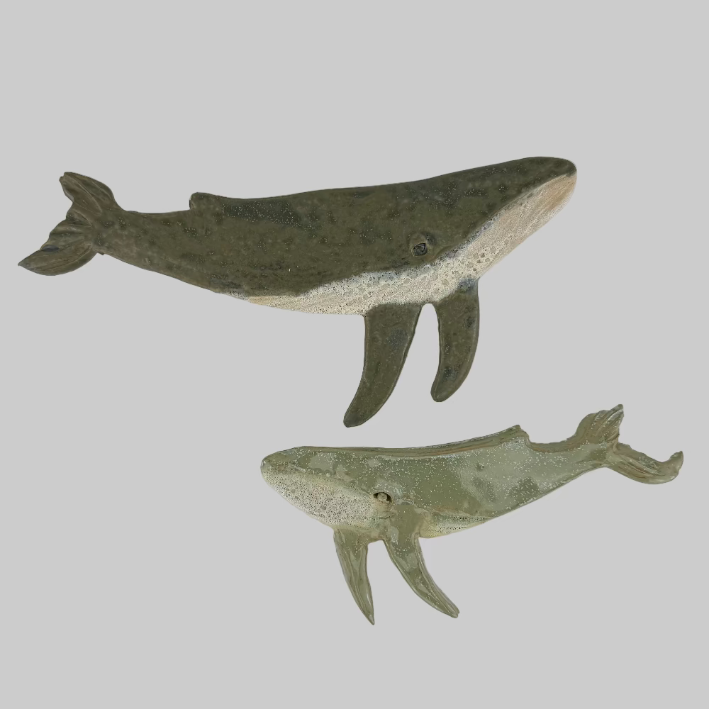 Keramik ophæng / Hval / Grøn