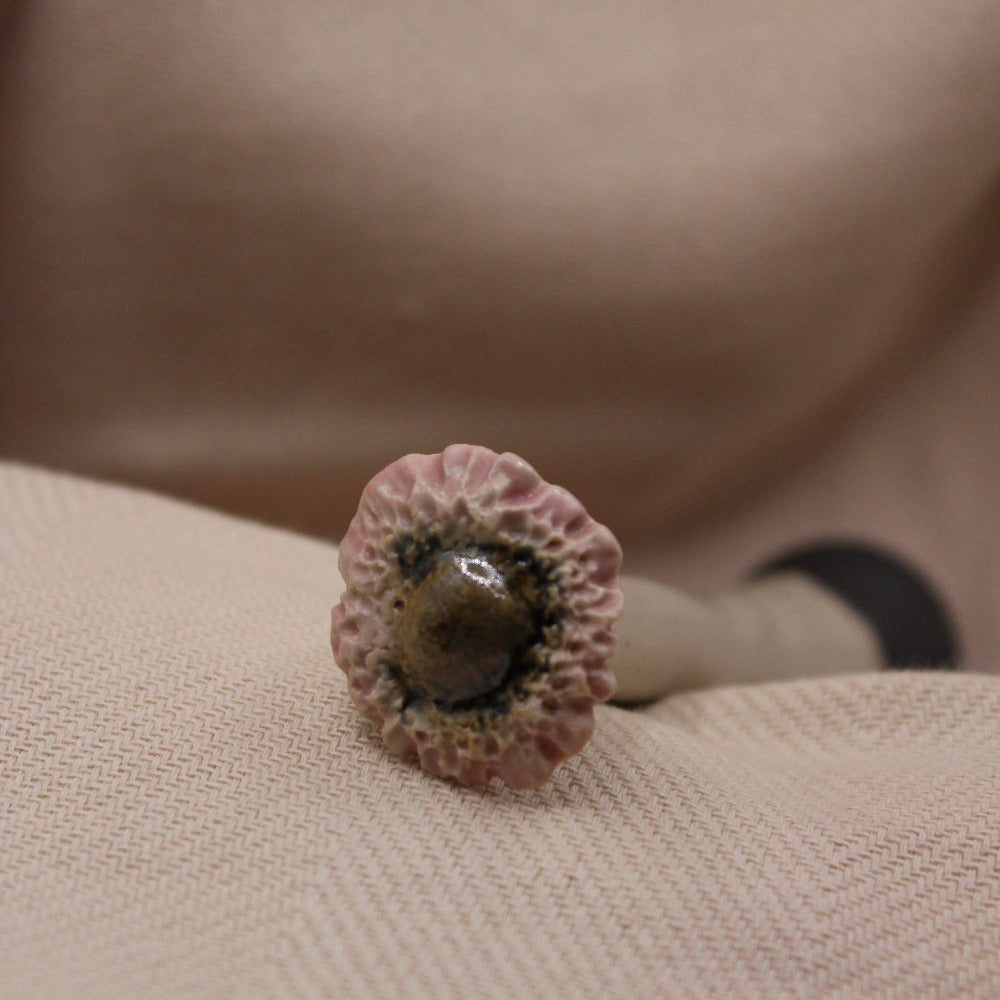 Keramikblomst / mini / Keramisk Blomst i Lyserød / Rosa / Håndlavet keramik figur af blomst / Lyserød blomst