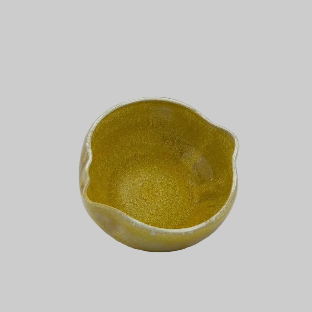 Keramikskål formet som en citron i gul glasur fra FFinurligheder.