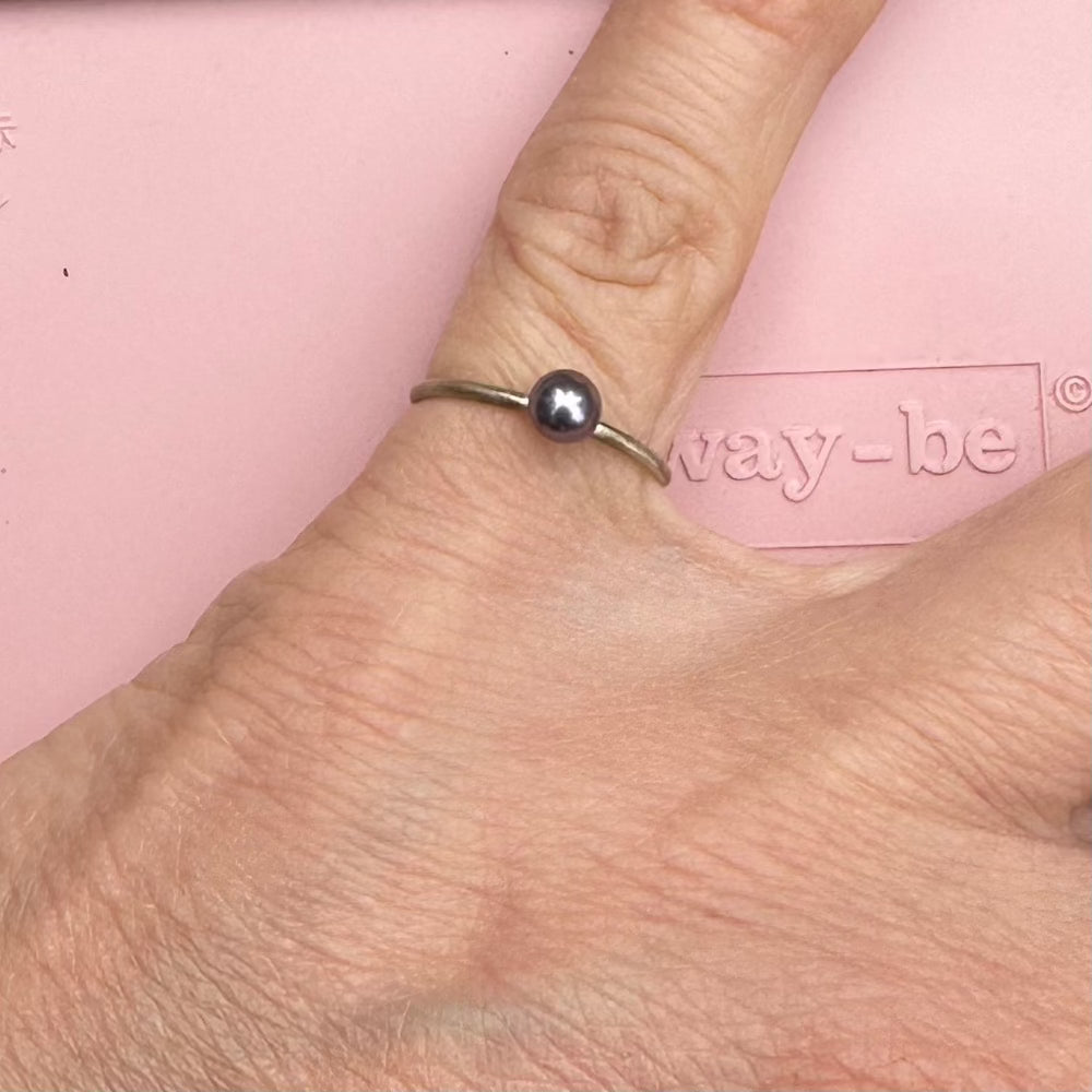 Ring / Blå Perle