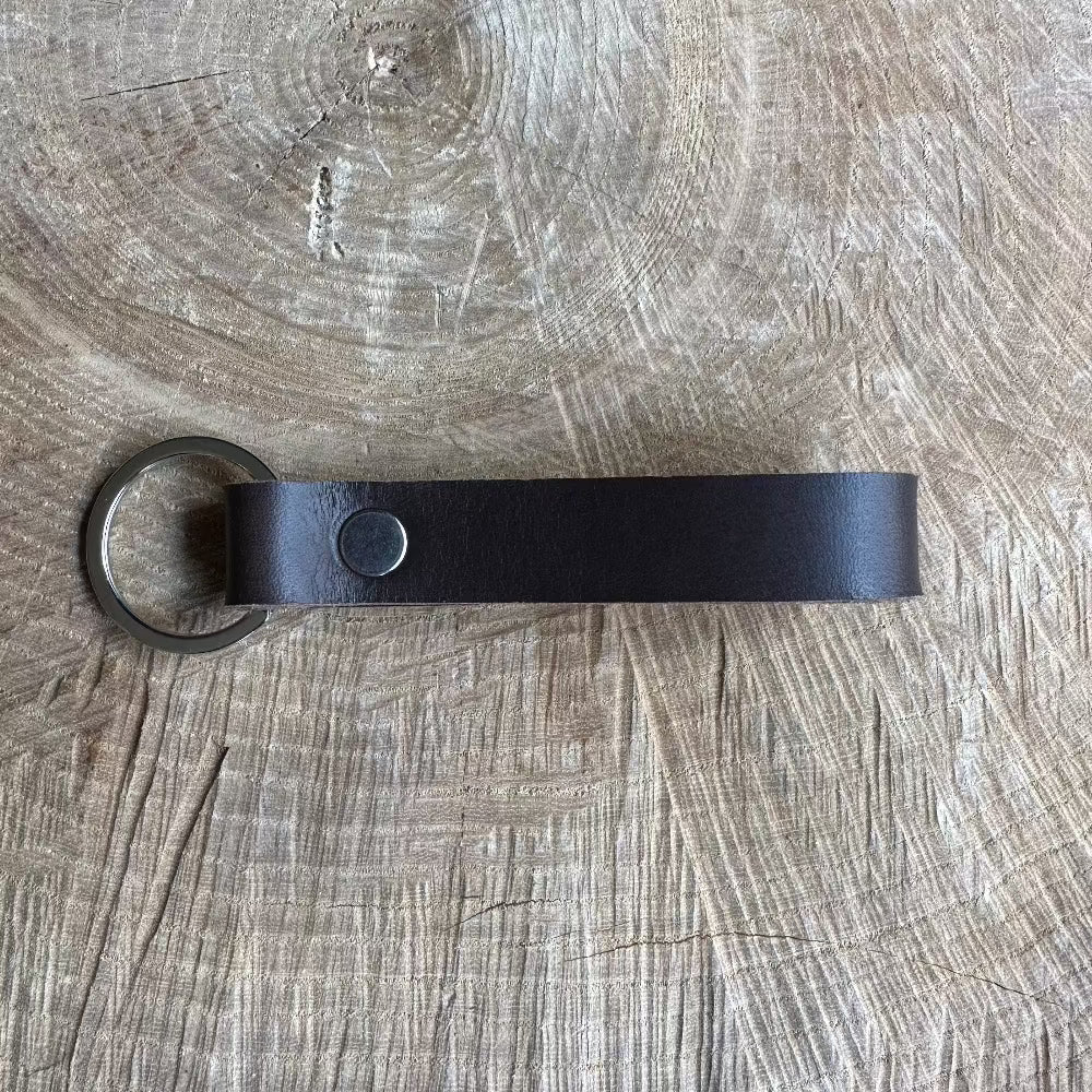 Nøglering / Mormor med hjerte / Mørkebrun læder