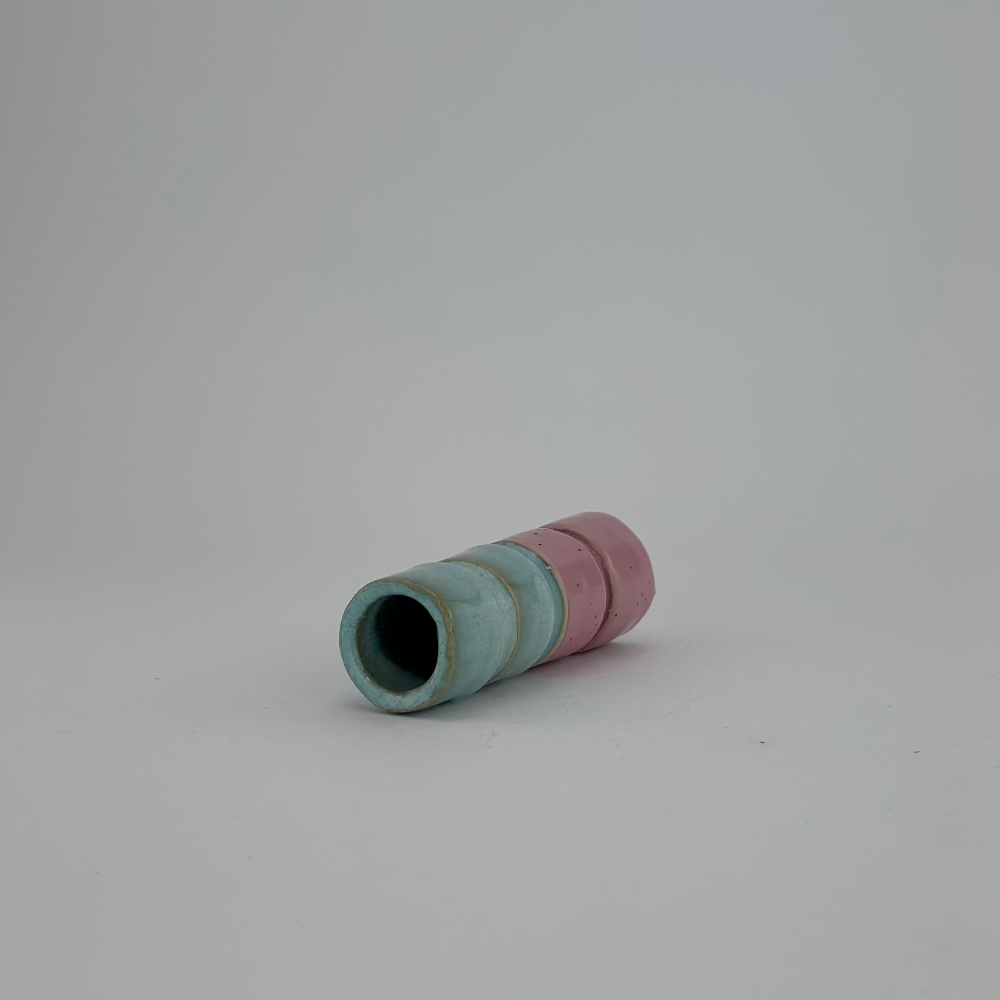 Lysestage / Vase / Lyseblå & Lyserød / Mellem
