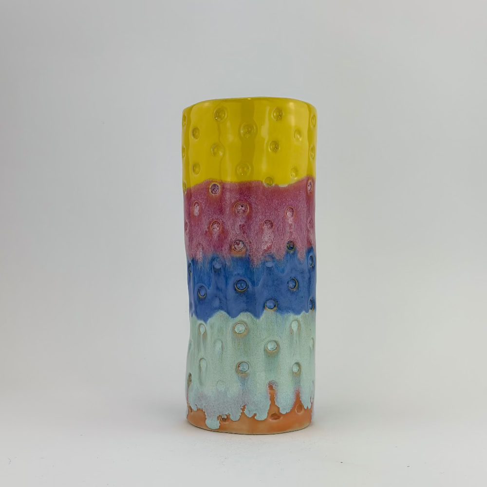 Keramisk Vase / Prikker / Farvemix