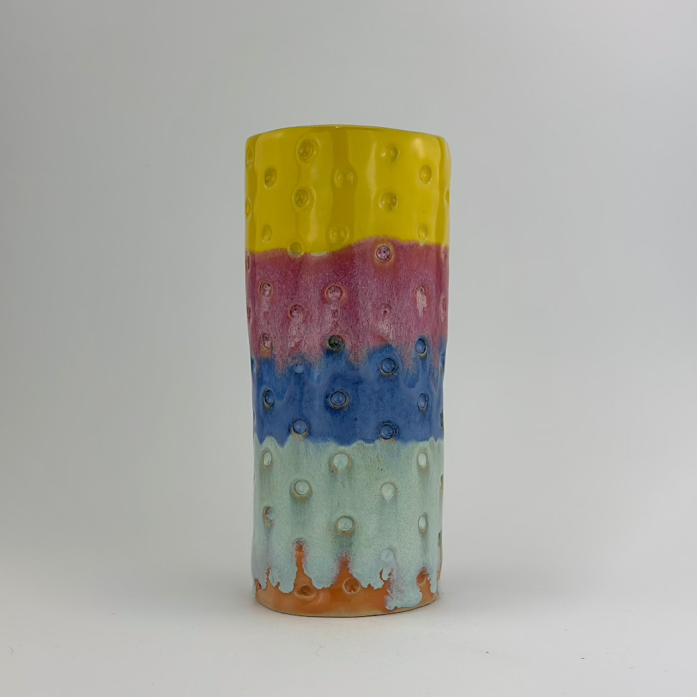 Keramisk Vase / Prikker / Farvemix