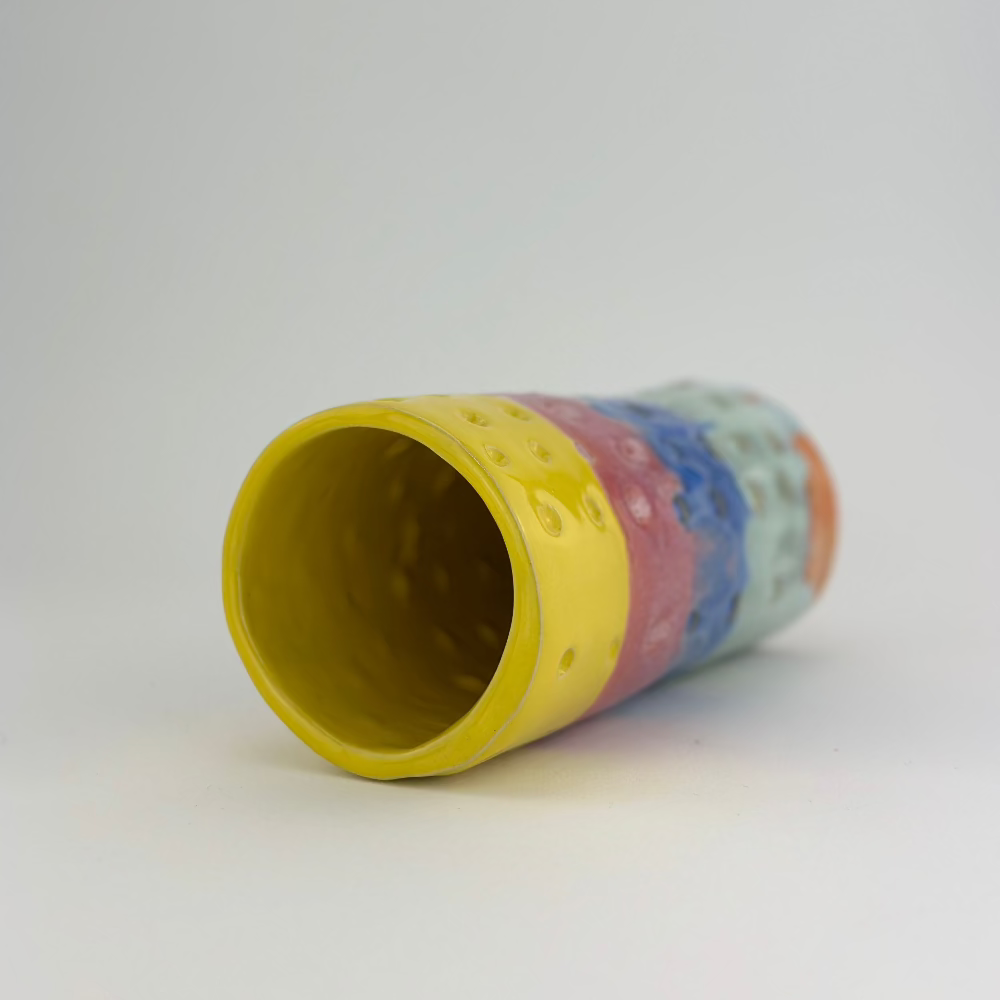 Keramisk Vase / Prikker / Farvemix