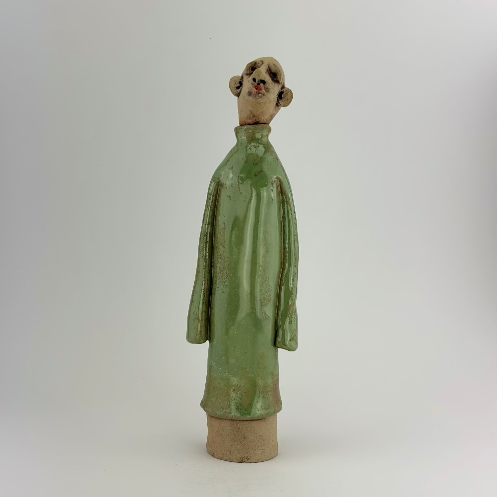 Keramisk figur / Kiss Me / Grøn