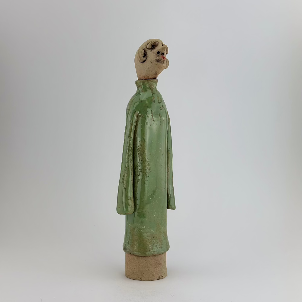 Keramisk figur / Kiss Me / Grøn