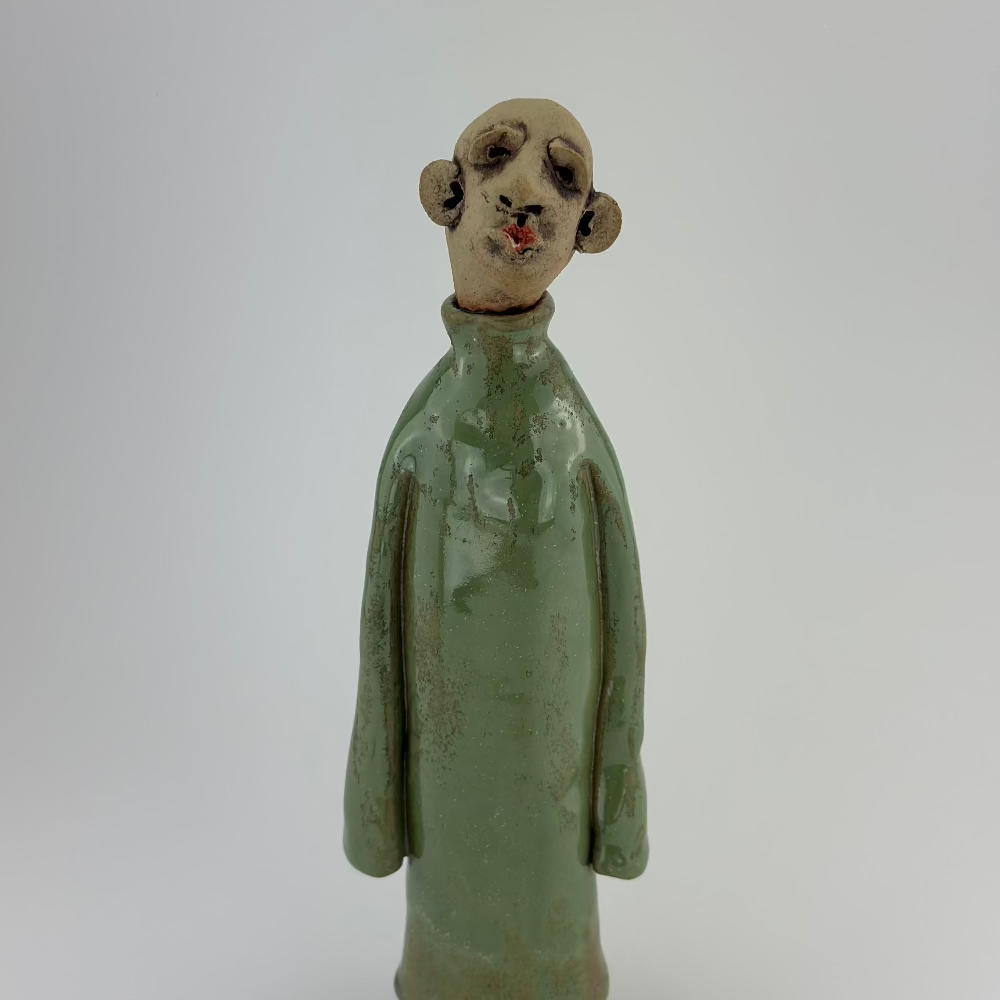 Keramisk figur / Kiss Me / Grøn