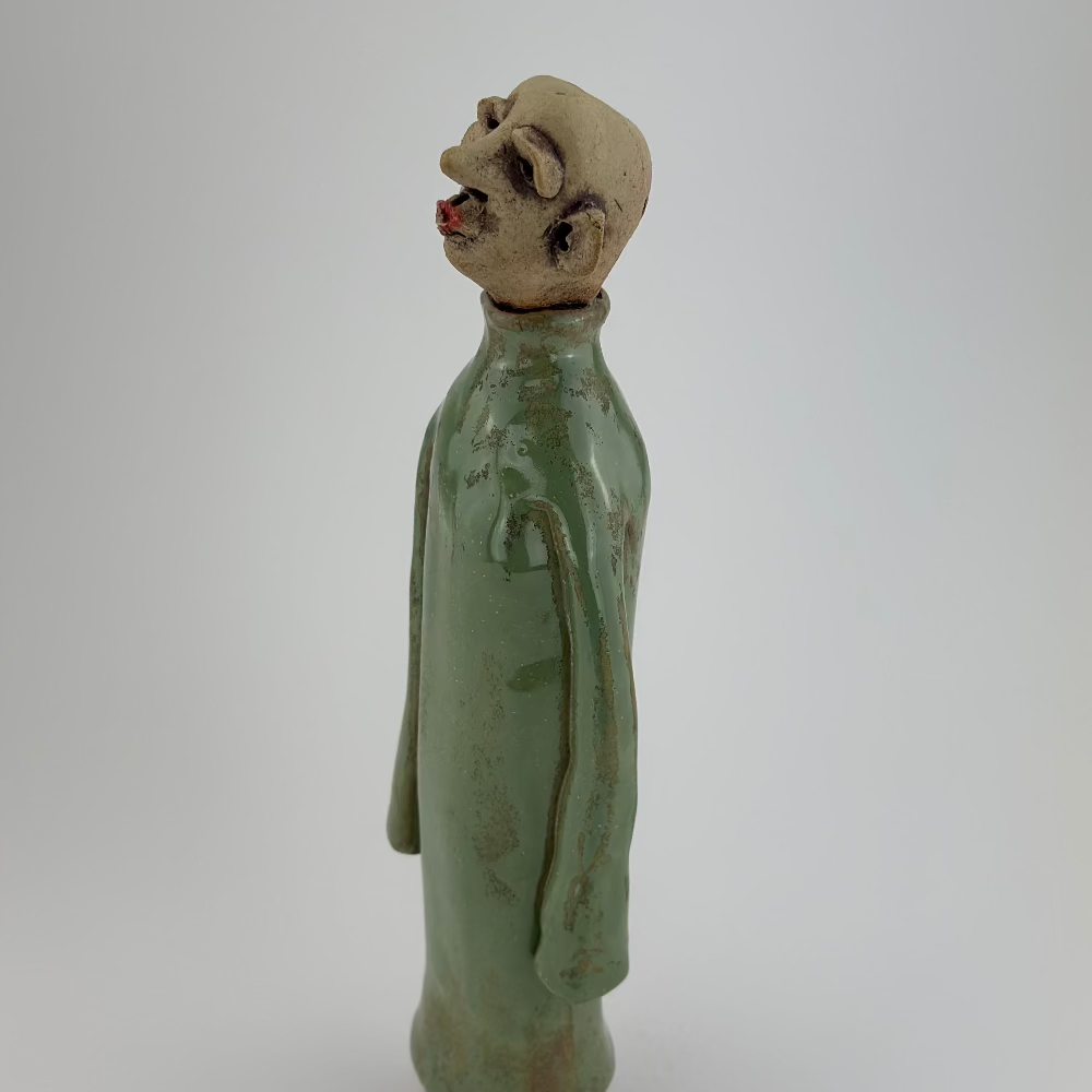 Keramisk figur / Kiss Me / Grøn