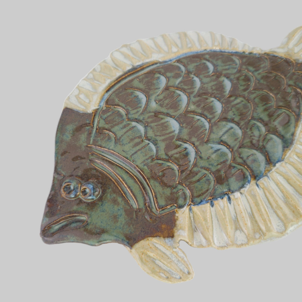 Keramik ophæng / Fladfisk / Grøn