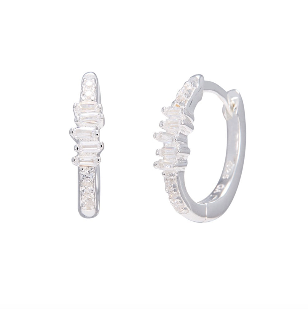 By Gabay / Øreringe / Crystal hoop / Clear / Sterlingsølv