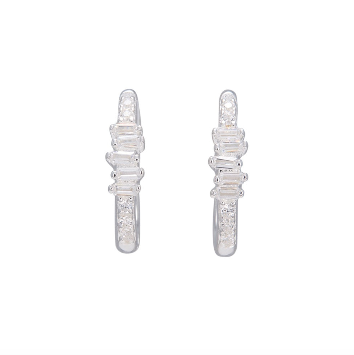 Øreringe / Crystal hoops / Clear / Sterlingsølv
