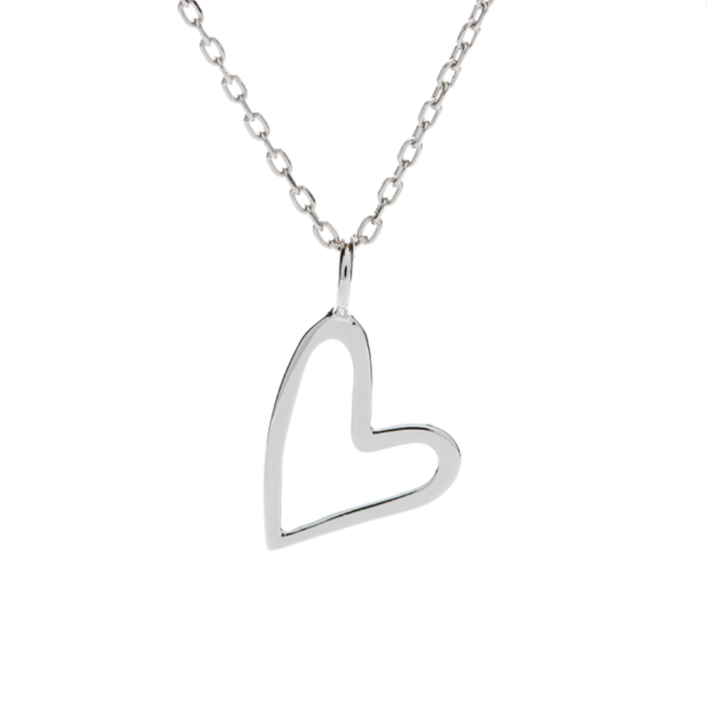 By Gabay halskæde / Hjerte på skrå / Sterlingsølv