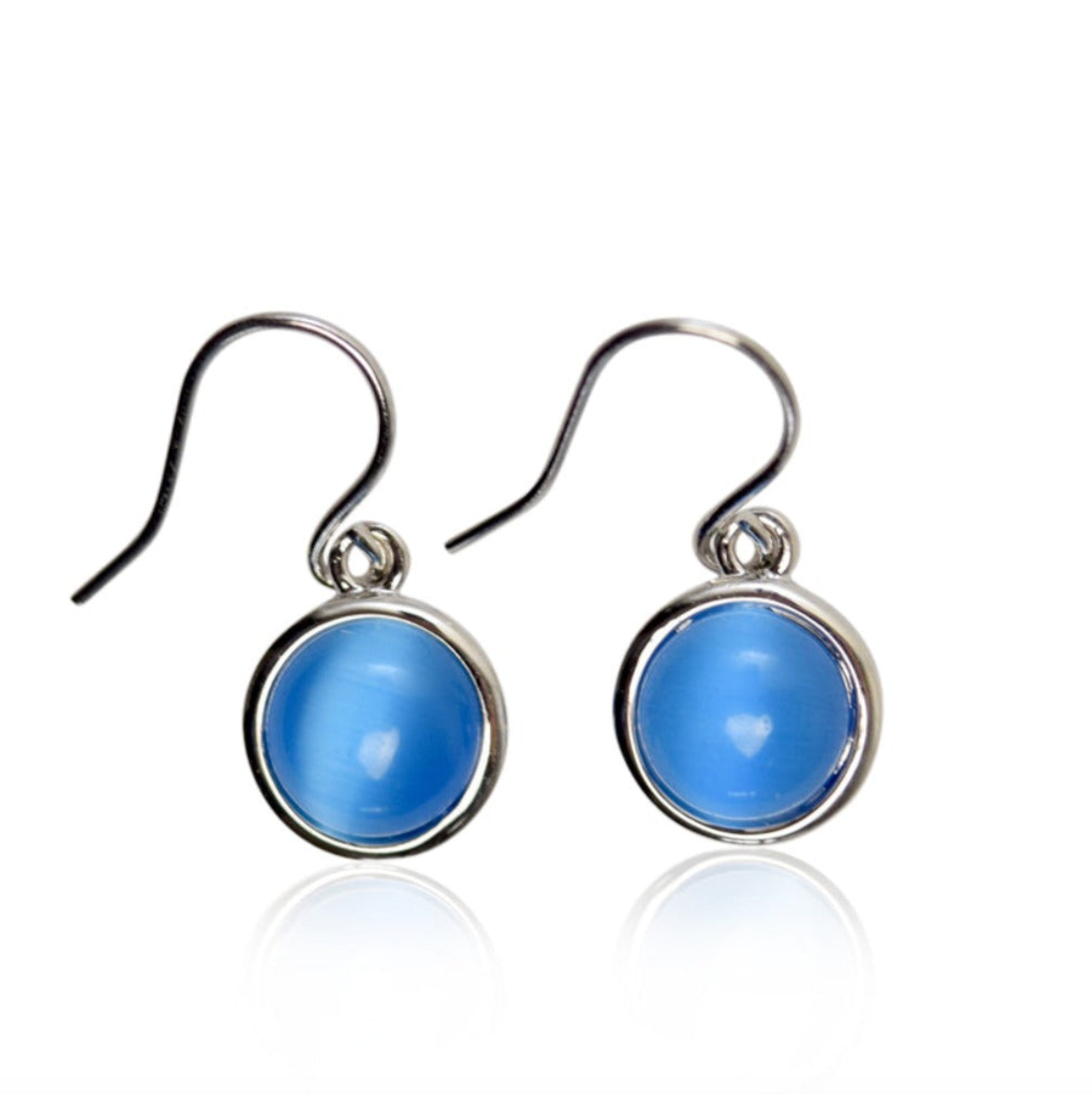Øreringe / Cateye Light blue / Sølvbelagt