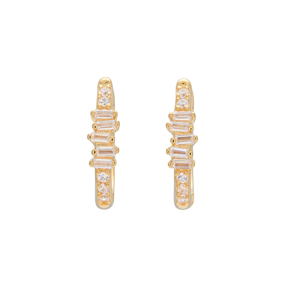 Øreringe / Crystal hoops / Clear / Forgyldt
