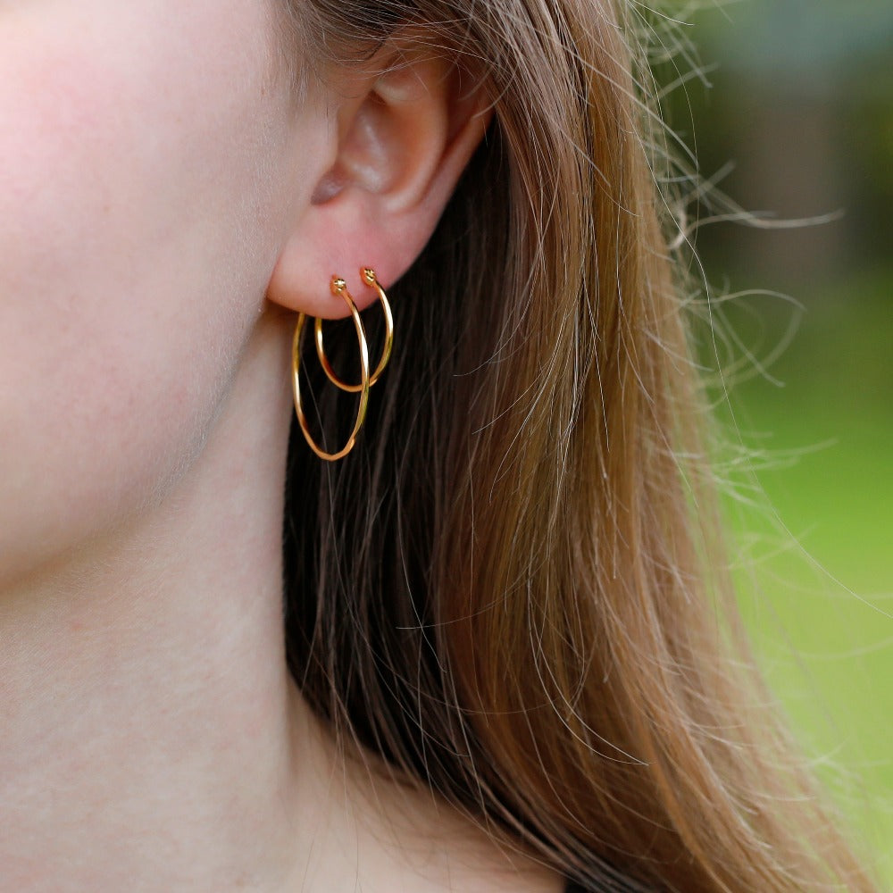 Øreringe / Stor Hoops / Forgyldt