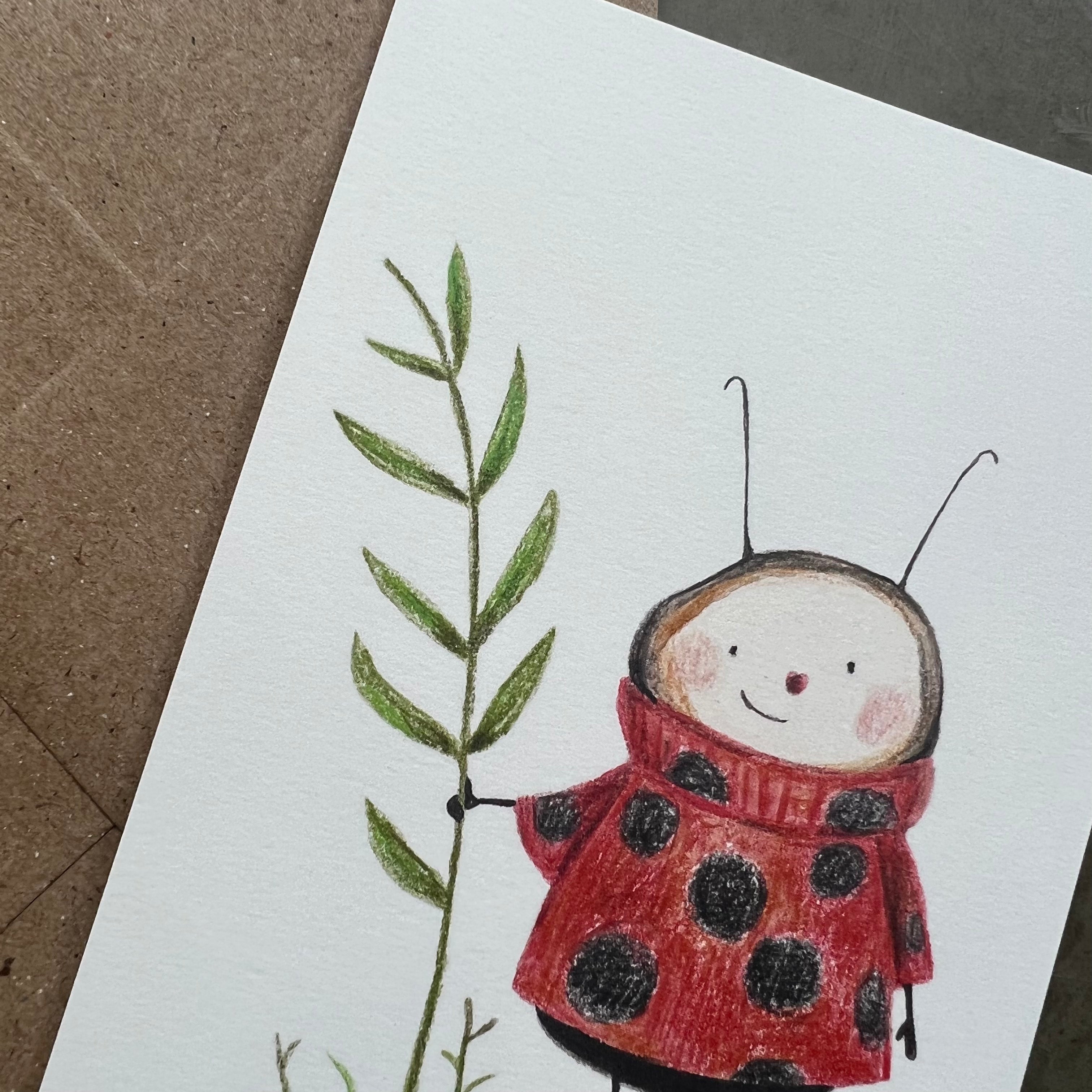 Mariehøne pige / Kort