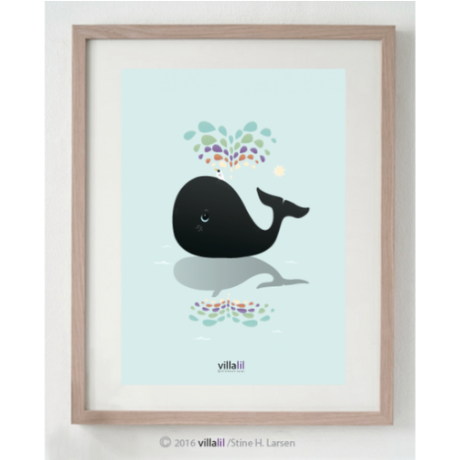Villalil plakat - Hvalen og regnbuen