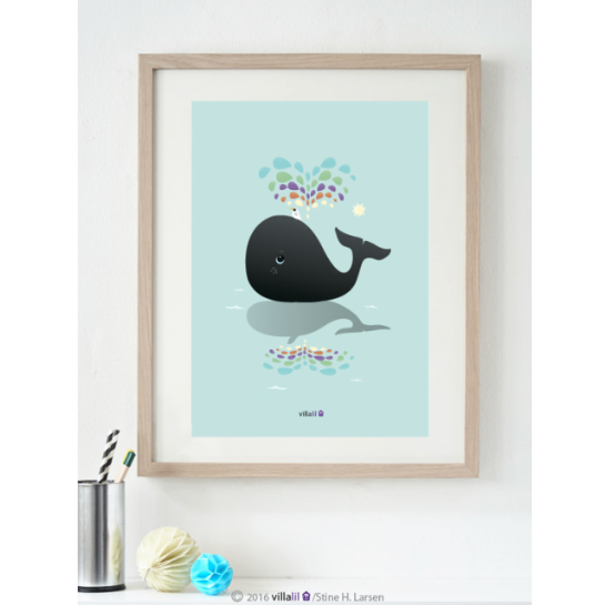Villalil plakat - Hvalen og regnbuen