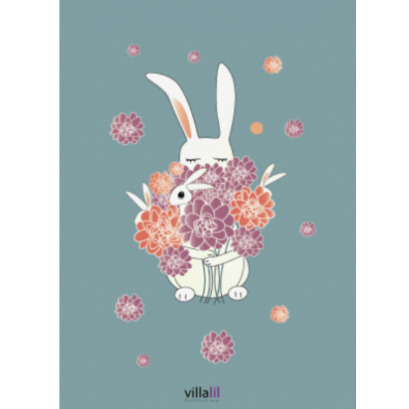 Villalil anledningskort - Kanin buket
