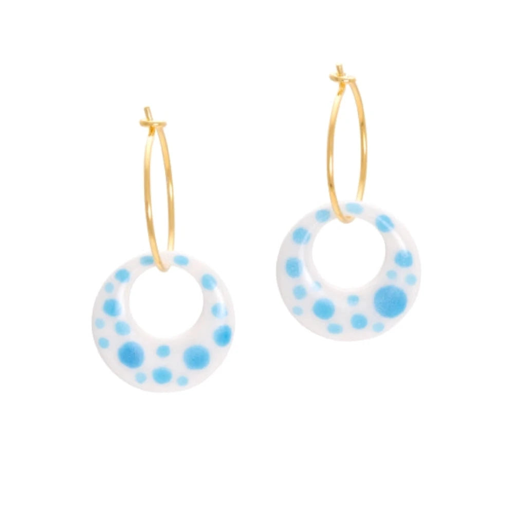 By Gabay / Øreringe / Moon / Dot / Forgyldt Sterlingsølv