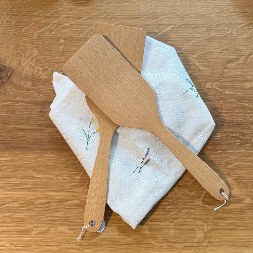 Paletkniv / Aflang / Stor / Gyldent træ