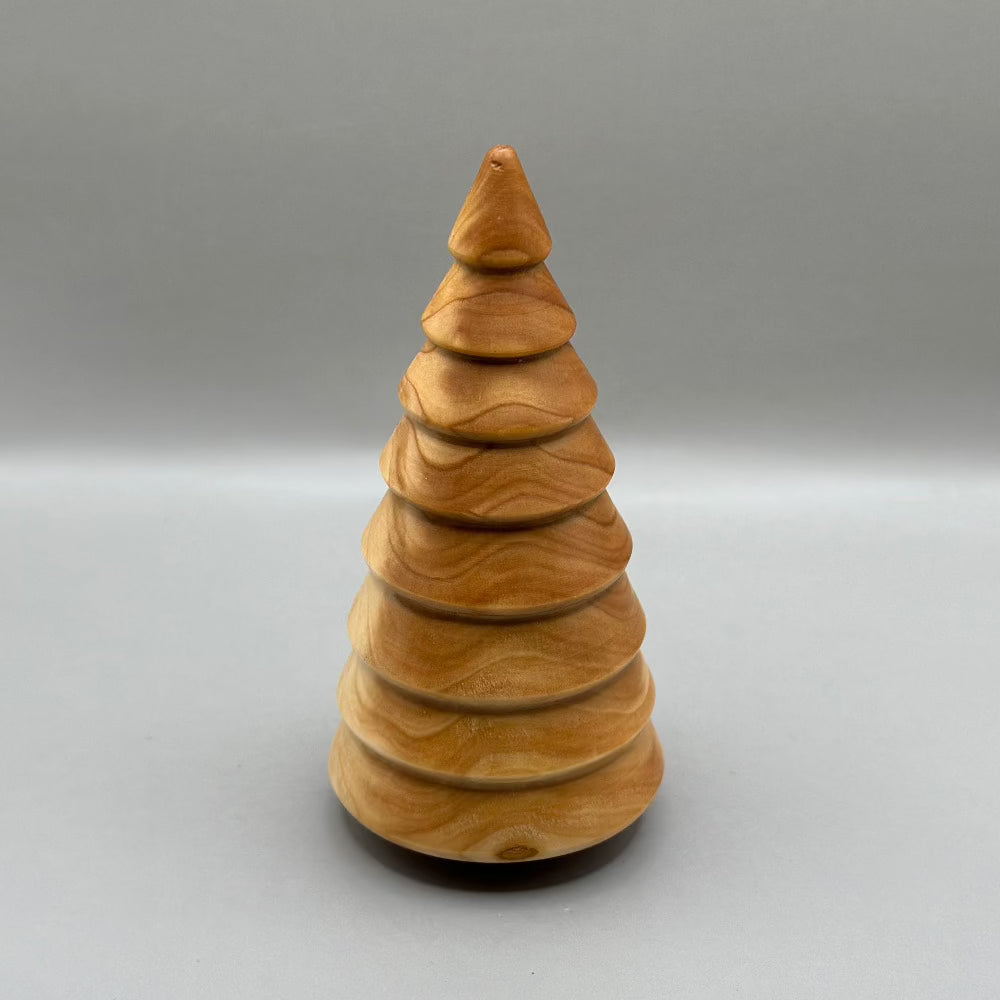 Håndlavet Juletræ / Gyldent træ. - Juletræ i gyldent træ / bred top.