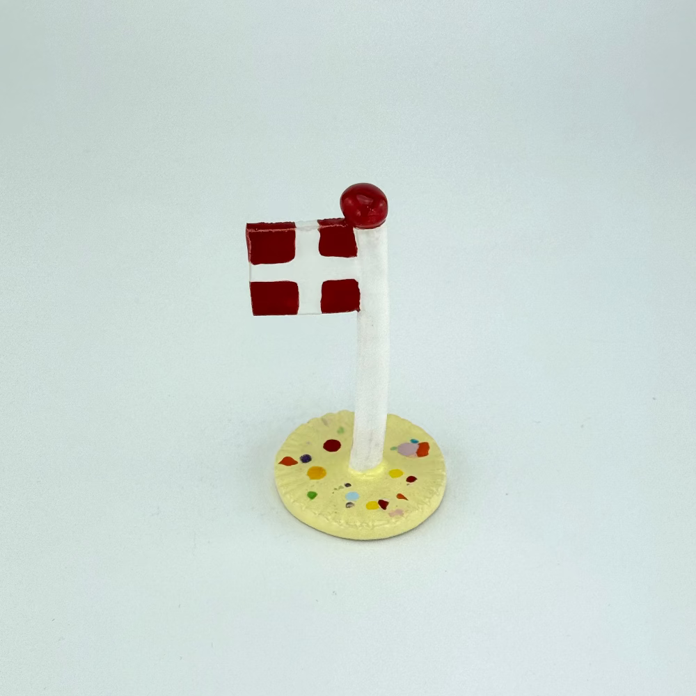 flag keramik håndlavet pynt fødselsdag farver prikker