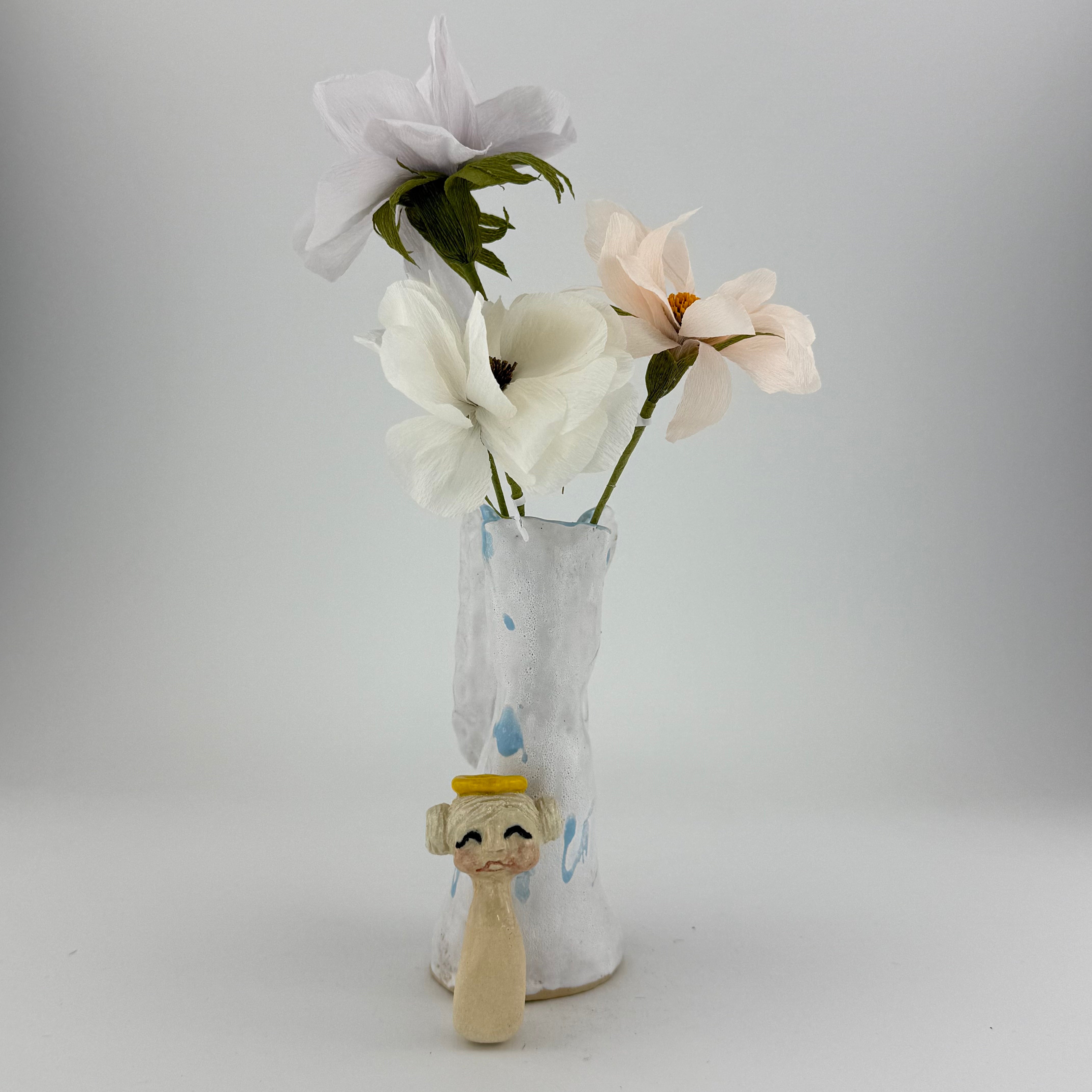 Vase / Lysestage / Figur / Keramik / Kvinde-engel #2