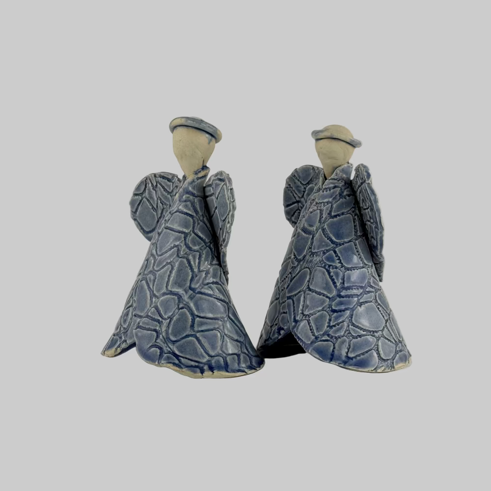 Engel / Porcelæn / Blå / Lise Høg. Blå porcelænsengel til boligindretning.