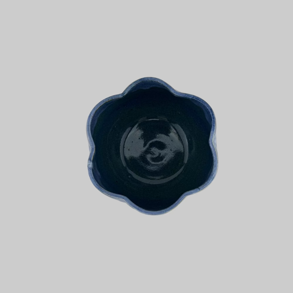 Skål / Blomst / Blå / Lille