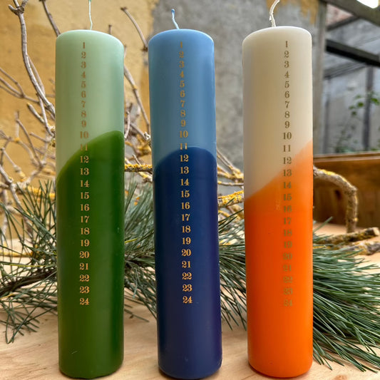 Kalenderlys / Orange 2 farvet