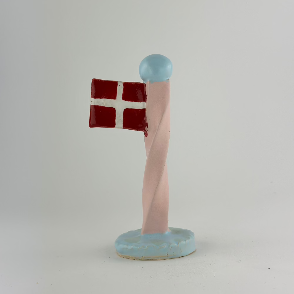 Bordflag / Keramik / Blå & Lyserød