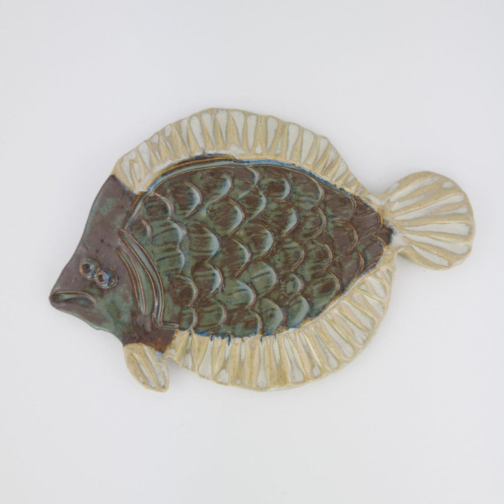 Keramik ophæng / Fladfisk / Grøn