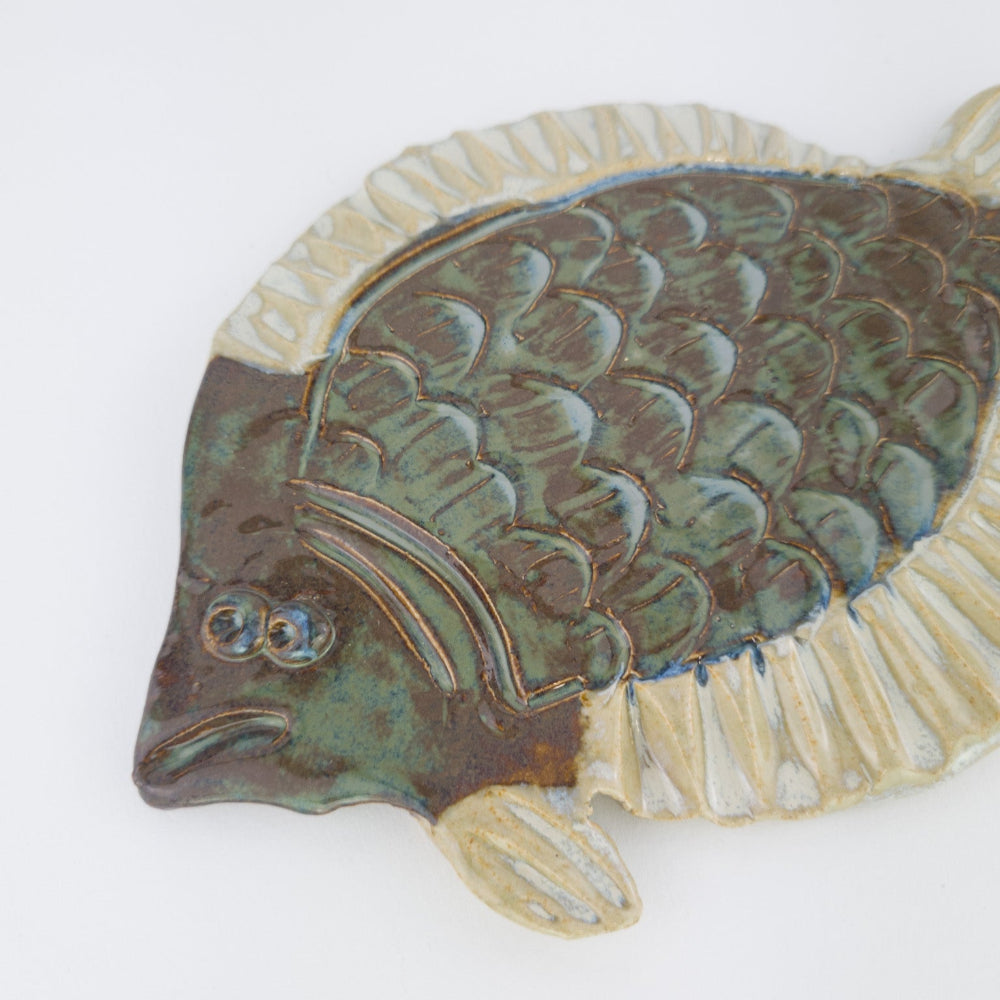 Keramik ophæng / Fladfisk / Grøn