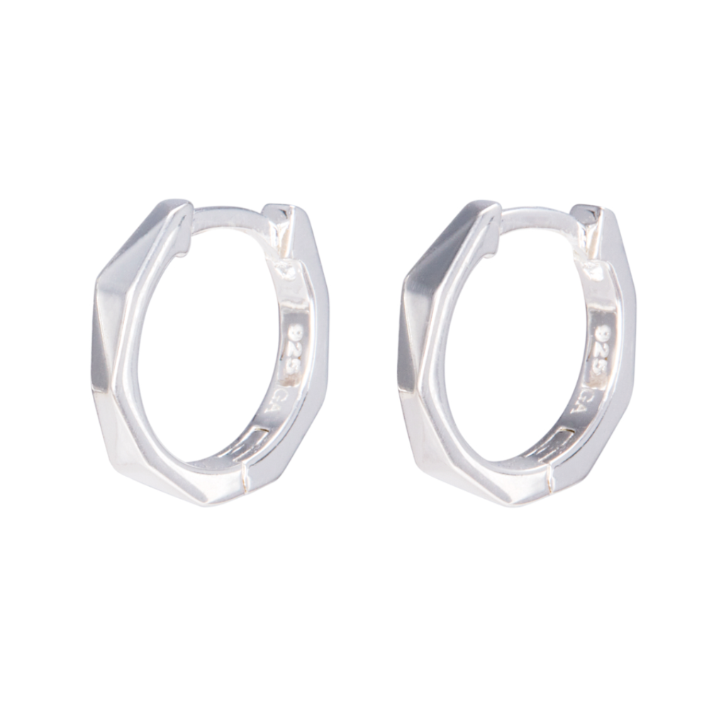 By Gabay / Øreringe / Facet Hoop / Sterlingsølv