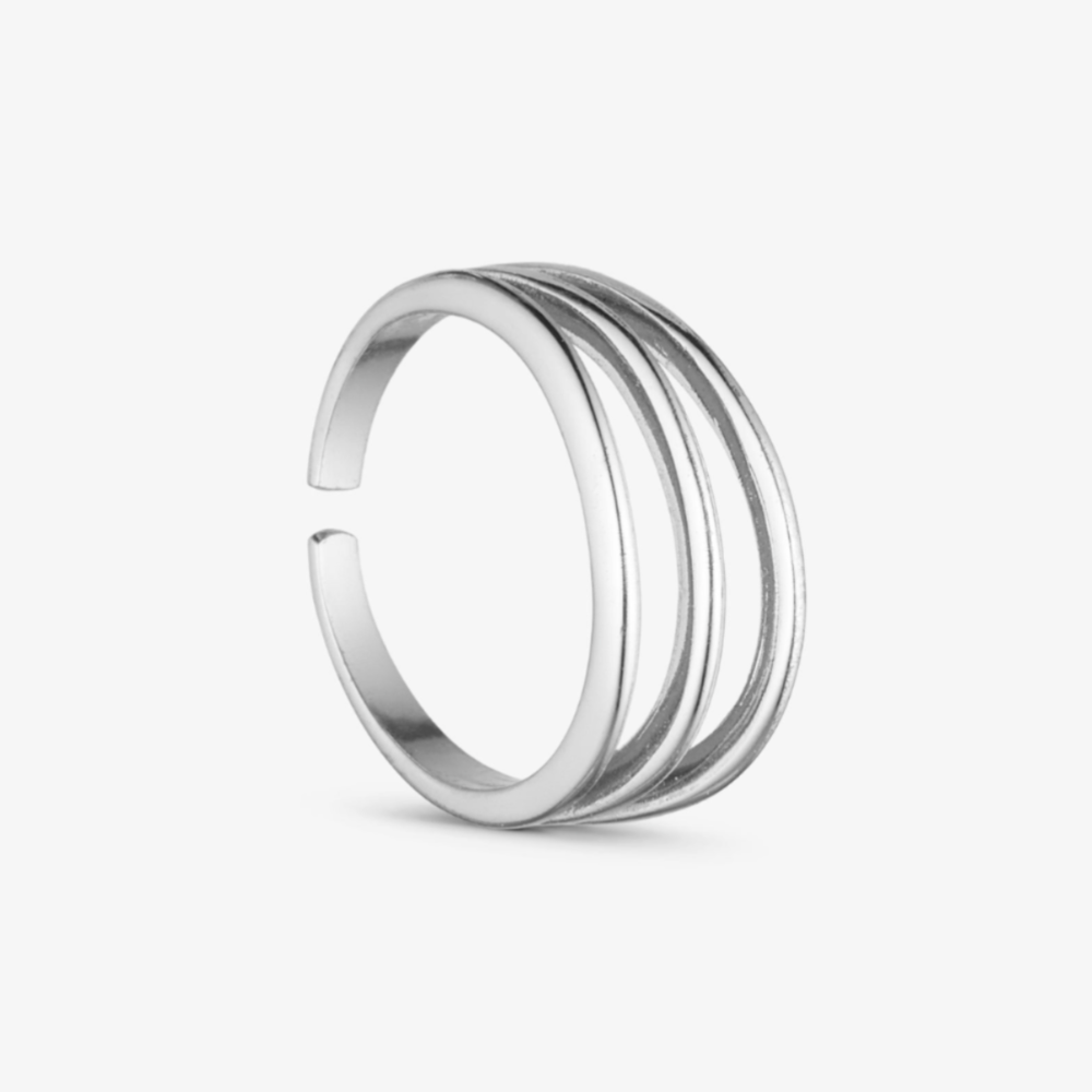 Grundled / Ring / Iris / Sølvbelagt / Elegant ring med tre buer – moderne smykke fra Grundled.