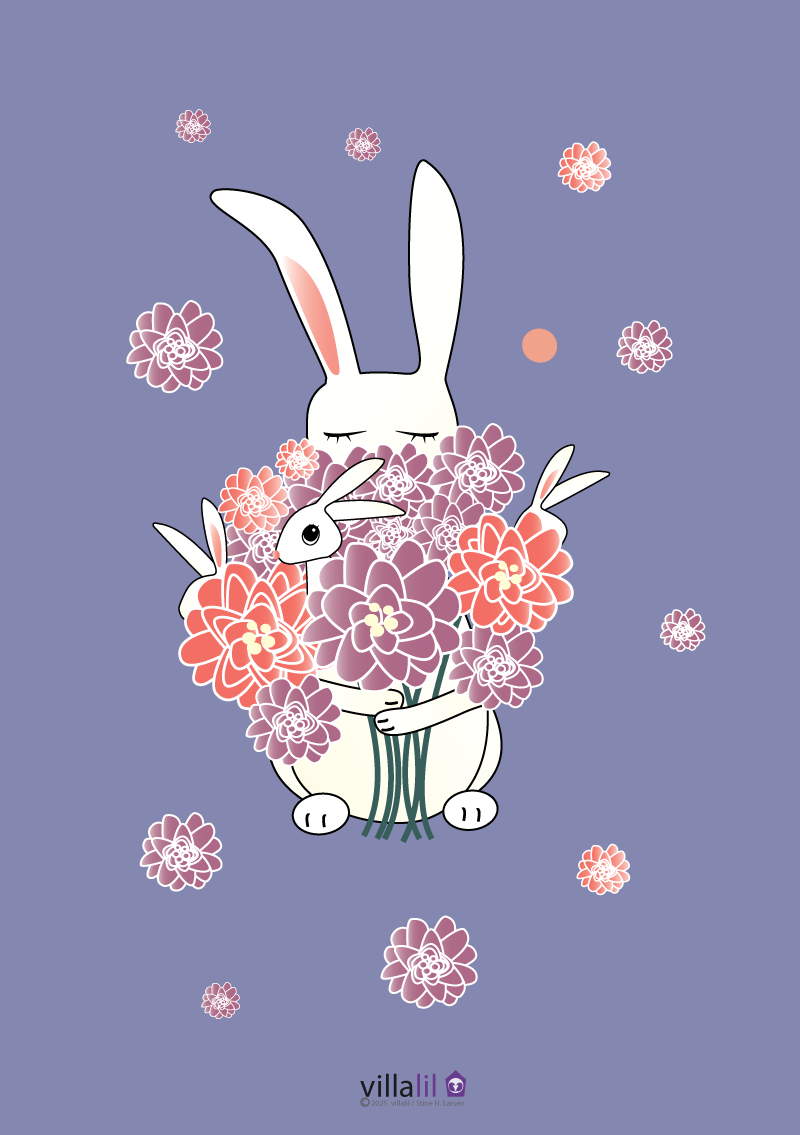 Plakat & Kort / Kanin med buket