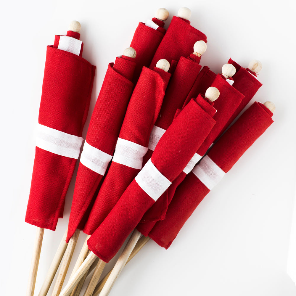 Hurraflag / Stofflag på pind / Dannebrog